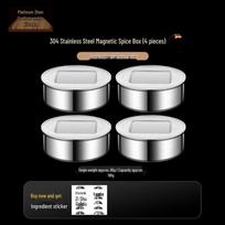 Magnetic 304 Stainless Steel Divided Spice Storage Set