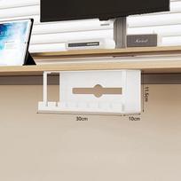 Under Desk Cable Management Cable Tray Under With Clamp Power Strip Cord Holder No Drilling Sturdy Spacious Supplies cable tray 30cm--white