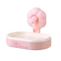 Abs Wall Mount Soap Dispenser With Suction Cup For Bathroom Storage Organizer rožinė
