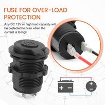B0a-tCar-Cigarette Lighter Socket, 12V Waterproof Lighter Socket Power Outlet Socket for Boat Motorcycle Truck Golf ATV
