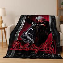 3D D-Devil May Cry DMC Games Vergil Dante Flannel Blanket,Warm and Cozy Soft Throw Blanket for Home Bedroom Bed Sofa Kid Gift Size: 75*100cm, Weight: 230 GSM
