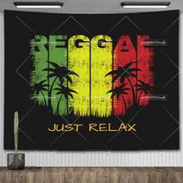 Reggae Music Slogan Just Relax Poster Flag Banner Hip Pop Wall Hanging Tapestry for Living Room Tapestries Decoration For Home 100X70CM