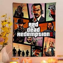 Game R-Red Dead Redemption RDR Colorful Tapestry Wall Hanging Hanging Tarot Hippie Wall Rugs Dorm Wall Art Decor 100X70CM