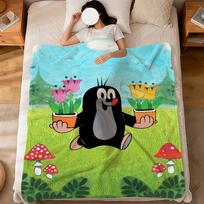 soft warm plush blanket fuuny cartoon dorm M-Mole sofa living room The pet hogar bed Little gift nap K-Krtek cute home Flannel Size: 75*100cm, Weight: 230 GSM