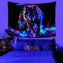 Wolf Totem Tapestry Vibrant Living Room Feature Wall for Trendy Gaming Rooms  Music Rooms 100X70CM