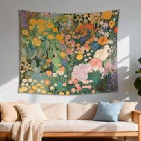 Botanical Garden Tapestry Inspired by Gustav Klimt Home Decor Bedroom Living Room Office Outdoor Decoration 100X70CM