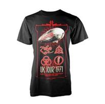 Official Licensed Led Zeppelin Uk Tour 1971 T Shirt Rock Plant Page S