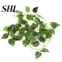 2m Artificial Leaf Vine Scindapsus Aureus Plant Garland for Reptiles Terrarium