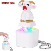 Mini Sheep Sound Light Pressable Fidget Keychain Soft Stress Relief Key Ring for Easter Basket Stuffers Kids Gift A2