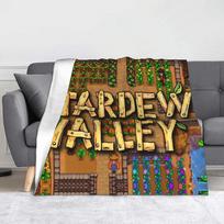 Stardew Valley Spring Map Knitted Blanket  UltraSoft Flannel Throw for Couch Bed or Home  Farming Game Inspired Breathable Quilt 75X95CM