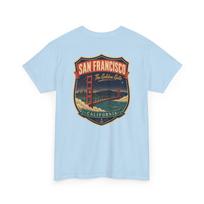 San Francisco - Mid Century Luggage Tag T-Shirt | Retro City Badge Tee L