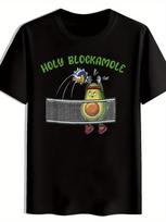 Casual Crew Neck T-shirt with  Holy Blockade  Graphic Print - Vibrant Tennis Ball & Character Design S įvairiaspalvis