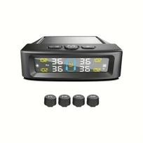 Saulės TPMS automobilių padangų slėgio signalizacija skaitmeninis spalvingas ekranas 4 išoriniai jutikliai, atsparūs vandeniui padangų slėgio temperatūrai