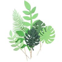 Wedding Palm Leaf Wedding Greenery Cupcake Decoration Cake Topper Party Supplies Tropical Leaves 7Pcs