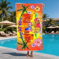 Florida Coast City Sign Palm Parrot Print Beach Towel Soft Sand Resistant Pool Towel Summer Holiday Swim Outdoor Picnic Travel 50x100cm