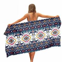 Blue White Striped Flamingo Beach Towel Tropical Palm Print Quick Dry Absorbent Towel for Pool Vacation 50x100cm