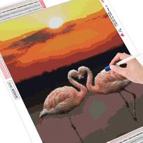 Nauji 5D „pasidaryk pats“ deimantiniai dažymo akmenys rožiniai „Flamingo love“ deimantiniai siuvinėjimai deimantas Visas kvadratas 20*30 cm orange