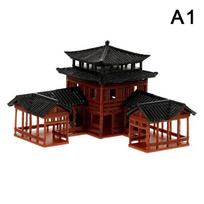 Kinų smuklės statulėlė Senovinio pastato modelis Miniatiūrinis japoniškas paviljono dekoras Miniatiūrinis Zen sodas Akvariumo Bonsai papuošalai