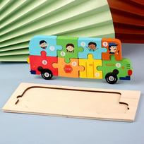 Montessori mediniai mažylių galvosūkiai vaikams Montessori žaislai mažiems vaikams 2 3 4 5 metų Populiariausias 3D galvosūkis mokomasis dinozaurų žaislas yellow
