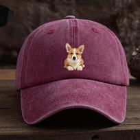 Stylish and Versatile Corgi Print Baseball Cap for Men  Trendy Outdoor Duckbill HatAppropriate for Any Season One Size