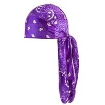 Imitation Silk Long Tail Pirate Cap Amoeba Print Hip Hop  Hat Trends Men's Headscarf  Outdoor pilka