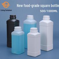Super Sealed HDPE Thickened Square Bottle, 500-1000ml, Food Grade for Chemical Reagents. 500ml Opaque White