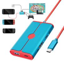 Lemorele Switch Compatible Capture Card for Switch 2 and Original Up to 4K Popular Blue and Red Game Screen to HDMI 1080P USB Fast Capture Compatible