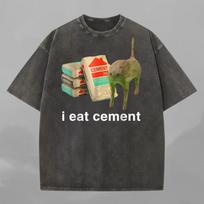 I Eat Cement Cursed Cat Shirt, Comfort Colors Shirt, Meme shirt, Funny Shirt, Cursed Cat XL