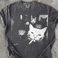Funny Gangster CaT shirt, Meme Cats Graphic Tee, Vintage Cat Lover Shirt, Funny Cat Meme Tee, Edgy CaT shirt, Cat Dad Gift, Cat Mom Shirt S