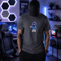 Astronaut T-Shirt | Playful Space Helmet Graphic, Crew Neck Cotton Tee 4XL