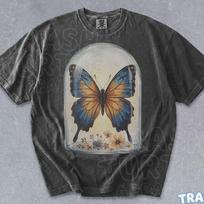 Vintage Butterfly Cloche Shirt Cottagecore Monarch Swallowtail TShirt Aesthetic T-shirt Unisex Graphic Gift Tee XL