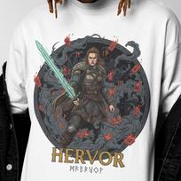 Hervor T-Shirt | Norse Mythology | Vintage Norse God Tee S
