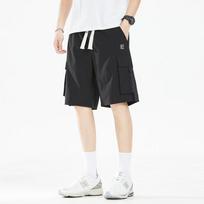 OVERPROTECTION OP Men's Casual Cargo Beach Shorts L juoda
