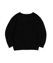 Cargo Bros Boucle Round Long Sleeve Knit (Black) Free