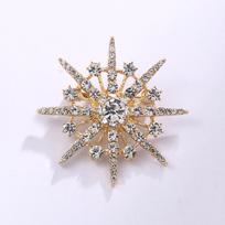 Weiman Shining Star Cross Flower Bee Crystal Rhinestone Gold Plated Alloy Designer Brooches Luxury Women Customize Brooch Pin XD7996-2 sidabras