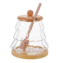 with Lid Tree Shape Honey Jar Clear Jam Jar Exquisite Syrup Storage Box  Dining Table 420 ml