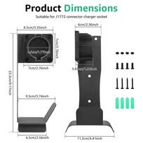 EV Charger Cable Organizer Stainless Steel J1772 Charger Holder Anti Scratch Smooth U Hook Side Mount Wall Bracket Garage Storag SetA for J1772 Metal