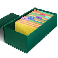 3x5 Index Card Holder Fits Dividers, 3.5x5.5 Inches Index Card Storage Box, Large Capacity - 1 Pack, Green žalia