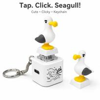 Cute Seagull Keyboard Fidget Keychain Portable Finger Clicker Decompression Gadget for Work Stress Relief Rechargeable