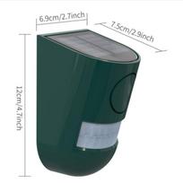 Solar Powered Siren Alarm Light Infrared Motion Detection Wireless for Backyard Poultry Farm Animal Deterrence žalia