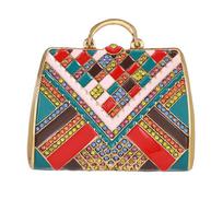 Weiman Colorful Patchwork Handbag Brooches Luxury Women Fashion Rhinestone Crystal Gold Plated Customize Designer Brooch Pins XD825180 auksas