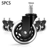 5PCS Office Chair Caster Wheels 3 Inch Swivel Rubber Caster Wheels Replacement Soft Safe Rollers Furniture Hardware 3 inch