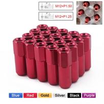 20 PCS Black Aluminum M12x1.5 M12x1.25 60mm Open End Extended Tuner Wheel Lug Nut Blue M12x1.5