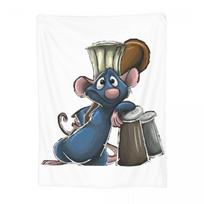 Remy Ratatouille Paketinis Antklodė Minkšta Šilta Flanelinė Mesti Antklodė Patalynė Lovai Svetainei Iškylai Kelionei Namams Sofai Size: 75*100cm, Weight: 230 GSM gray