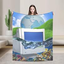 Soft Warm Blankets Airplane Travel Frutiger Aero Throw Blanket Bedspread For Couch Chair Sofa Bed Street Trend Sofa Bed Cover Size: 75*100cm, Weight: 230 GSM