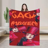 Lady Gaga Mayhem Album Blanket Quality Soft Throw Blanket Winter Travel Outdoor Fluffy Bedspread Size: 75*100cm, Weight: 230 GSM