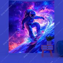Astronaut Funny Tapestry Galaxy Space Pilot UV Reactive Tapestries Hippie Boho Room Decor Aesthetic Psychedelic Home Wall Decor 100X70CM