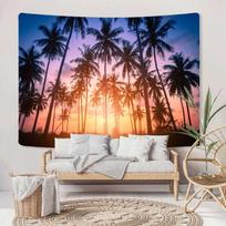 Tapestry Hjokiupt Tropical Beach Sunset Ocean Palm Tree 100X70CM