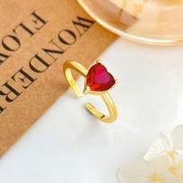 Luxurious Exquisite Open-end Ring Red Love auksas