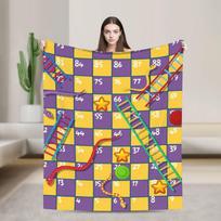 Gyvatės ir kopėčios Pledas Kelioninis flanelinis pledas svetainei Super šiltas dizainas Kokybiška lovatiesė Gimtadienio dovana 75X95CM